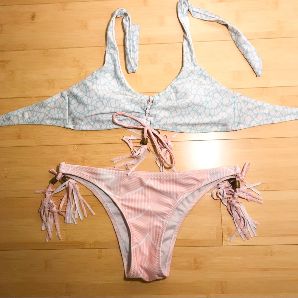 Pink and Blue Bikini